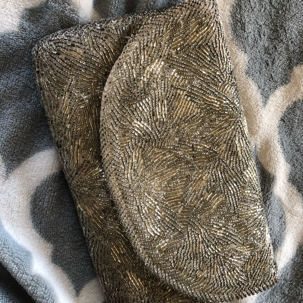 Silver beaded purse